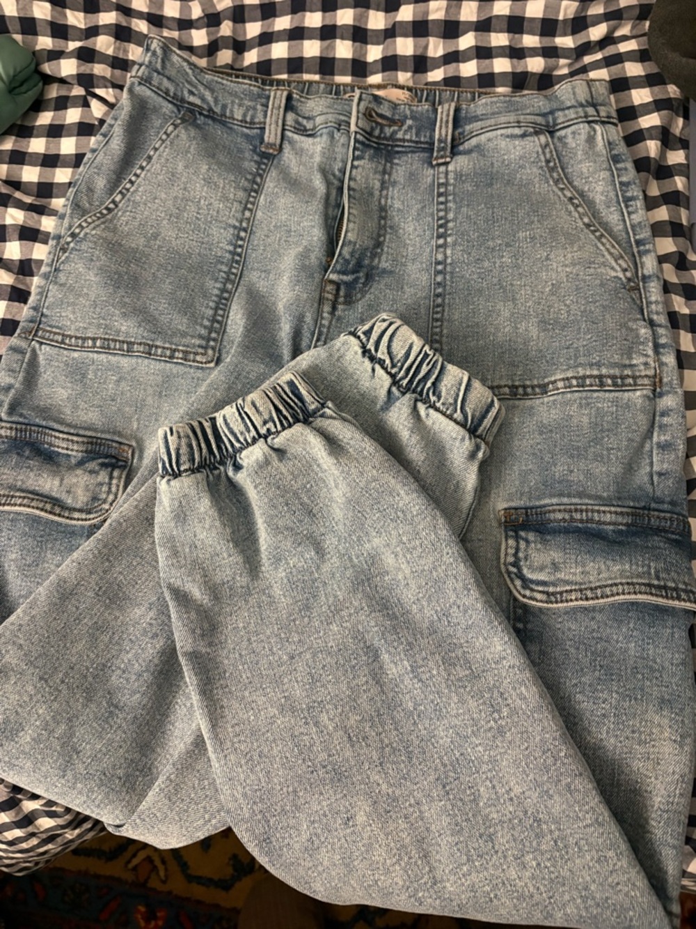 SO Light Blue Boyfriend Cargo Jeans
